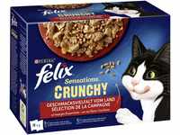 Felix Sensations Crunchy Geschmacksvielfalt vom Land Katzenfutter 10 x 85g