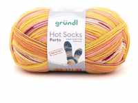 Gründl Sockenwolle Hot Socks Porto 100 g 4-fach sonne-apricot-teerosse