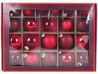 TrendLine Weihnachtskugeln aus Glas Ø 5/ 5,7/ 6,7 cm rot 42 Stück