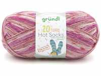 Gründl Sockenwolle Hot Socks 100 g 4-fach, malve-pfirsich-koralle-meliert