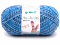 Gründl Sockenwolle Hot Socks Verona 100 g 4-fach hellblau-blau-meliert