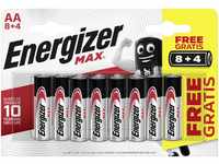 Energizer Max Alkaline Batterie Mignon AA 1,5 V, 8 + 4er Pack