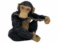 Dekofigur Schimpanse mit Stock 27 x 30 x 26 cm