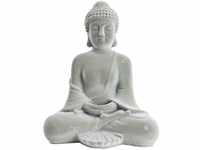 TrendLine Dekofigur Buddha sitzend 23 x 18 cm grau