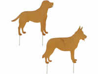 Mica Gartenstecker Hund rost 54 x 56 cm 2 verschiedene Motive