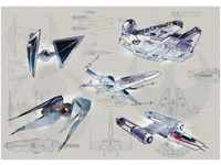 Komar Vlies Fototapete Star Wars Blaupausen Starfighter 400 x 280 cm