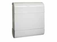 TrendLine Briefkasten Gong mit Zeitungsbox weiß 41 x 37.2 x 11.2 cm