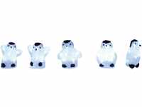 TrendLine LED Acrylfiguren Pinguin 5 Stück 13 cm kaltweiß Außen mit Timer