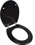 vidaXL Toilettensitz MDF Deckel Schlichtes Design Schwarz