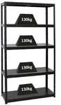 PROREGAL Schwerlastregal Steel Eagle | HxBxT 180x100x40 cm | Fachlast 130kg | Schwarz