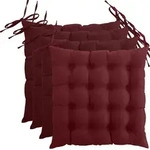 wometo 4er Set Sitzkissen Stuhlkissen 40x40 OEKO-TEX - dunkelrot weinrot...