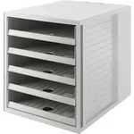 HAN Schubladenbox Regranulat Grau 5 Sch&uuml;be 27,5 x 33 x 32 cm DIN C4