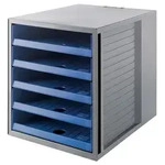 HAN Schubladenbox SCHRANK-SET KARMA, DIN A4, 5 offene Schubladen, grau/&ouml;ko-blau