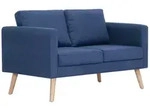 vidaXL 2-Sitzer-Sofa Stoff Blau