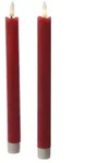 LED Stabkerzen Tafelkerzen Dinner Spitzkerzen rustikal 24,5cm rot 2St