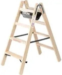 Munk Stehleiter Holz 33808 beidseitig 2x4 Stufen