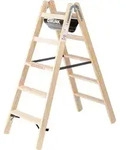 Munk Stehleiter Holz 33810 beidseitig 2x5 Stufen
