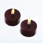 283 LED Teelichter Mia flackernd mit Batterien D:4,1cm weinrot 2 Stk.