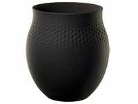 Villeroy & Boch Manufacture Collier noir Vase Perle groß 16,5x16,5x17,5cm