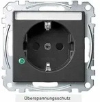 Merten System M Steckdose, 1f, anthrazit, matt, Unterputz, mit erh&ouml;htem