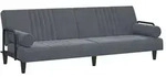 vidaXL Schlafsofa mit Armlehnen Dunkelgrau Samt