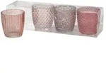 Teelichthalter Marilu Glas lackiert rose mix H.7,5 cm &Oslash;.7,5cm 4-teilig
