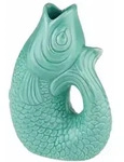Gift Company Vase Monsieur Carafon XS, Dekovase in Fisch-Form, Steingut, Mint...