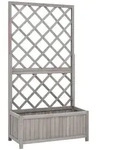 vidaXL Garten-Spalier mit Blumenkasten Grau 70x30x135 cm Tannenholz