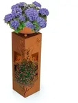 Hoberg LED Pflanzs&auml;ule "Schmetterling" in 3D Rost-Optik - 19 x 19 x 72 cm