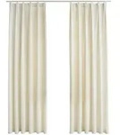 vidaXL Verdunkelungsvorh&auml;nge mit Haken 2 Stk. Samt Creme 140x225cm