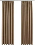 vidaXL Verdunkelungsvorh&auml;nge mit Haken 2 Stk. Taupe 140x225cm