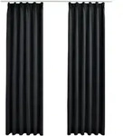vidaXL Verdunkelungsvorh&auml;nge mit Haken 2 Stk. Schwarz 140x245cm