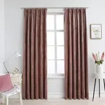 vidaXL Verdunkelungsvorh&auml;nge Haken 2 Stk. Samt Antik-Rosa 140x245cm