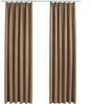 vidaXL Verdunkelungsvorh&auml;nge mit Haken 2 Stk. Taupe 140x175cm