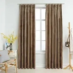 vidaXL Verdunkelungsvorh&auml;nge mit Haken 2 Stk. Samt Beige 140x225 cm