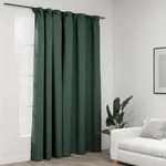 vidaXL Verdunkelungsvorhang mit Haken Leinenoptik Gr&uuml;n 290x245 cm