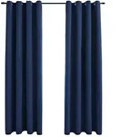 vidaXL Verdunkelungsvorh&auml;nge mit Metall&ouml;sen 2 Stk. Blau 140x245cm