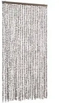 vidaXL Insektenschutz-Vorhang Taupe und Wei&szlig; 100x220 cm Chenille