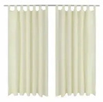 vidaXL Vorh&auml;nge Gardinen aus Satin 2-teilig 140 x 245 cm Creme