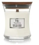 WoodWick knisternde Kerze White Tea Jasmine Medium bis zu 60 Std Brenndauer, mit