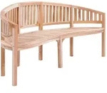 vidaXL Bananenbank 200 cm Massivholz Teak