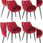 CLP 4er Set Stuhl Tanna Samt rot