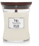 WoodWick knisternde Kerze, White Teak, Medium bis zu 60 Std Brenndauer