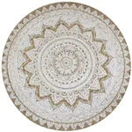vidaXL Teppich Jute Geflochten Bedruckt 90 cm Rund