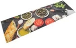 vidaXL K&uuml;chenteppich Waschbar Wein & Essen 45x150 cm Samt