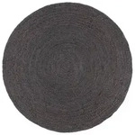 vidaXL Teppich Handgefertigt Jute Rund 240 cm Dunkelgrau