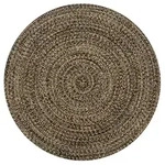 vidaXL Teppich Handgefertigt Jute Schwarz und Natur 150 cm