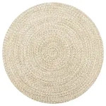 vidaXL Teppich Handgefertigt Jute Wei&szlig; und Natur 120 cm