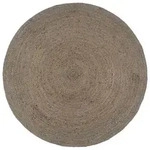 vidaXL Teppich Handgefertigt Jute Rund 240 cm Grau