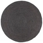 vidaXL Teppich Handgefertigt Jute Rund 210 cm Dunkelgrau